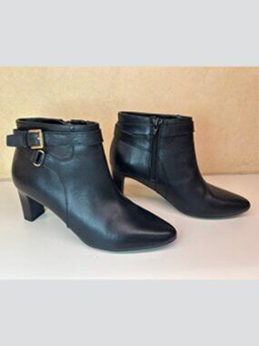 Ralph Lauren black leather booties